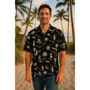 Vintage Avanti Hawaiian Shirt Silk Medium EUC